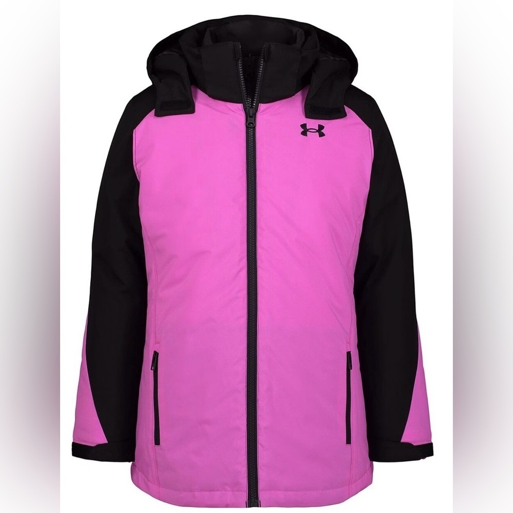 Under Armour Kids Puffer Jacket in Vibrant Pink and Black